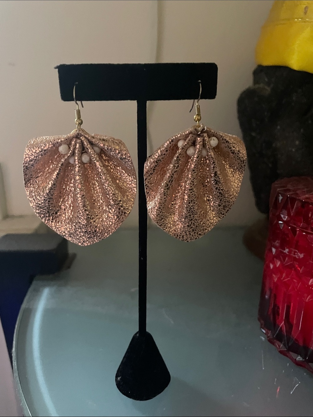 Rose Gold Shell Drop Earrings - Women Jewelry